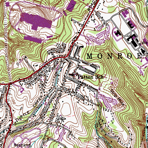 Topographic Map of Patton School, PA