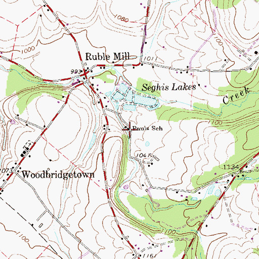 Topographic Map of Pauls School, PA
