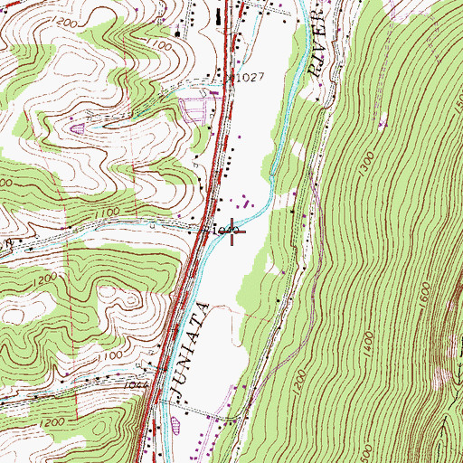 Topographic Map of Pawpaw Run, PA