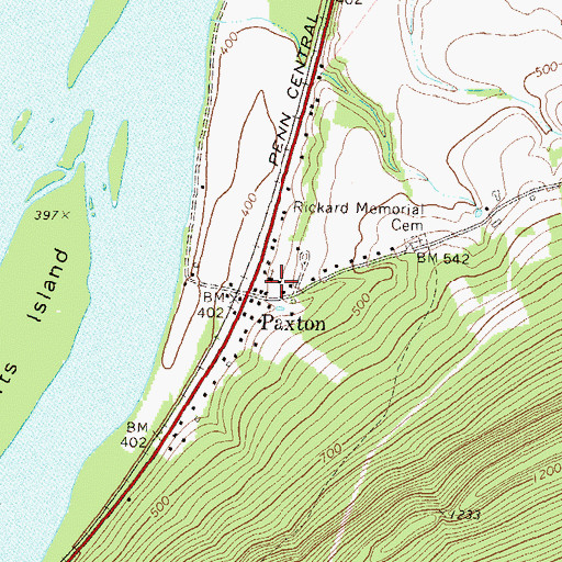 Topographic Map of Paxton, PA