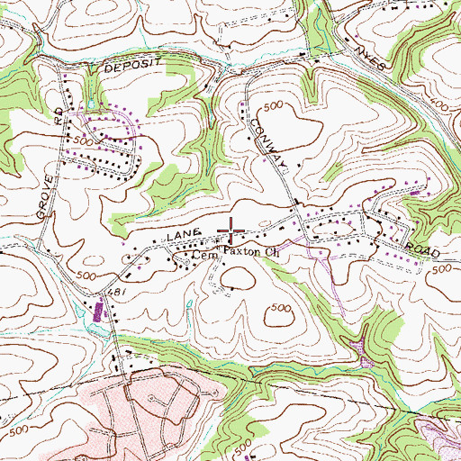 Topographic Map of Paxton Church, PA