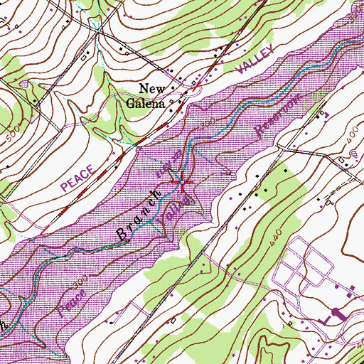 Topographic Map of Peace Valley Reservoir, PA