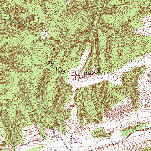 Topographic Map of Peach Ridge, PA