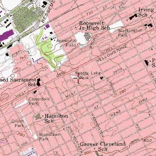 Topographic Map of Pebble Lake Park, PA