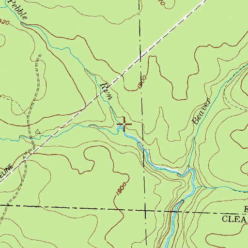 Topographic Map of Pebble Run, PA
