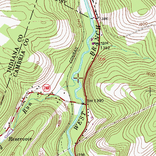 Topographic Map of Peg Run, PA
