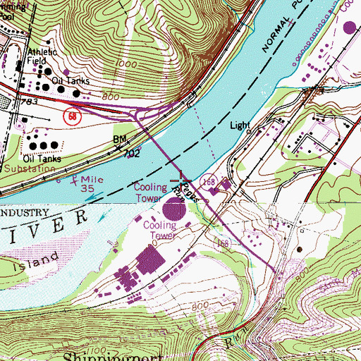 Topographic Map of Peggs Run, PA