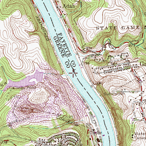 Topographic Map of Pegs Run, PA