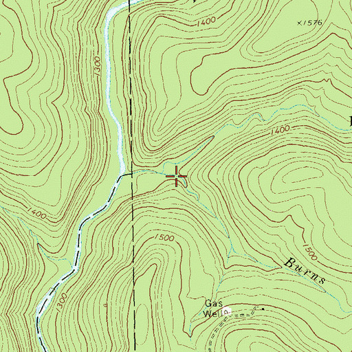 Topographic Map of Pekin Run, PA