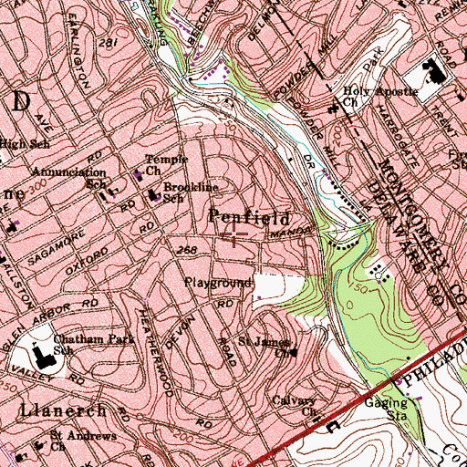 Topographic Map of Penfield, PA