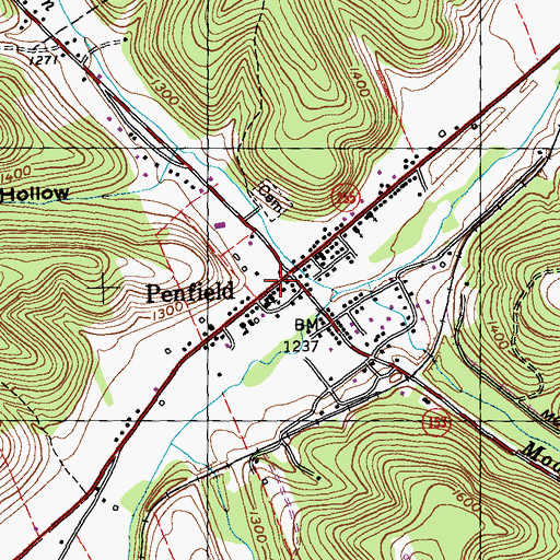 Topographic Map of Penfield, PA