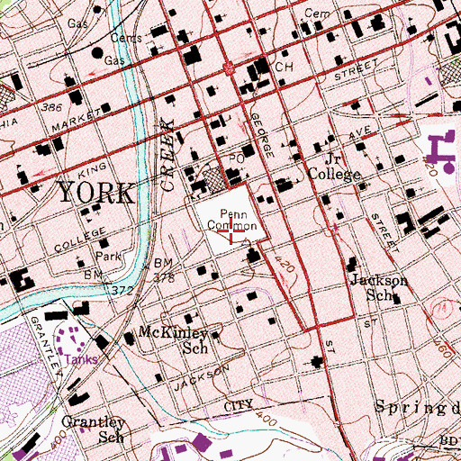 Topographic Map of Penn Common, PA