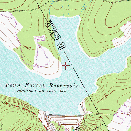 Topographic Map of Penn Forest Reservoir, PA