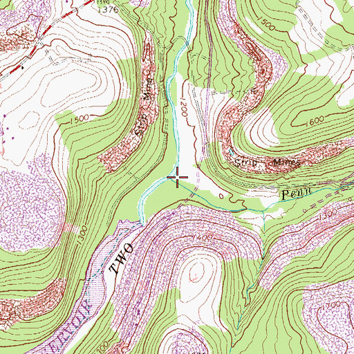 Topographic Map of Penn Run, PA