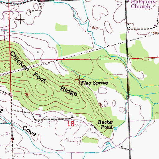 Topographic Map of Flag Spring, AL
