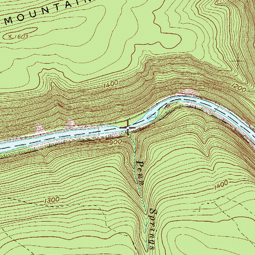 Topographic Map of Penn Springs, PA
