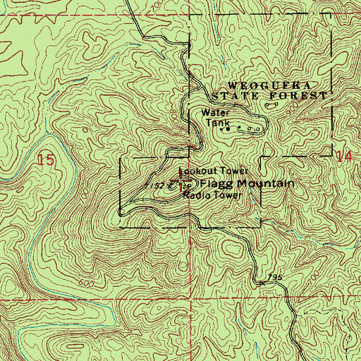 Topographic Map of Flag Mountain, AL
