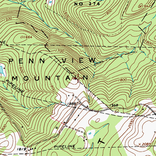 Topographic Map of Penn View Mountain, PA