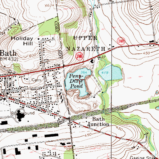 Topographic Map of Penn-Dixie Pond, PA