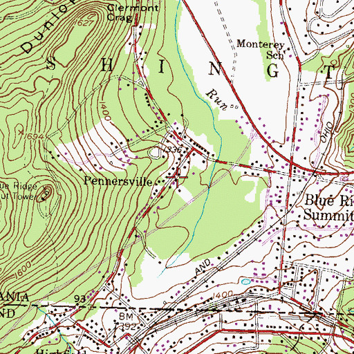 Topographic Map of Pennersville, PA