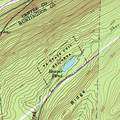 Topographic Map of Pennsylvania State University Recreation Are, PA