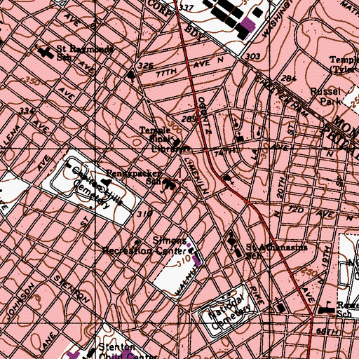 Topographic Map of Pennypacker School, PA