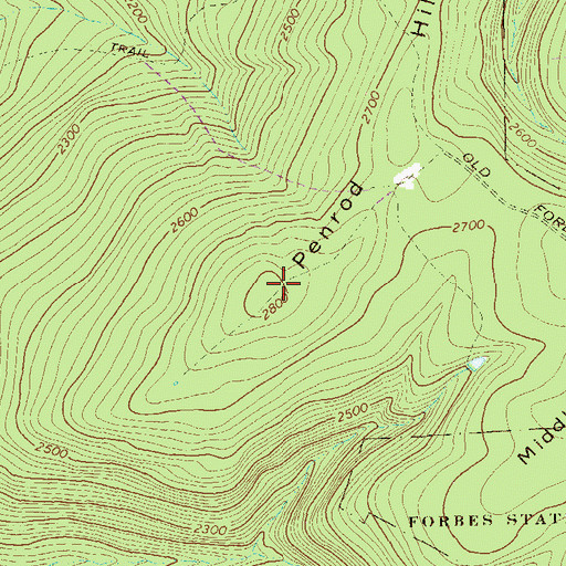 Topographic Map of Penrod Hill, PA