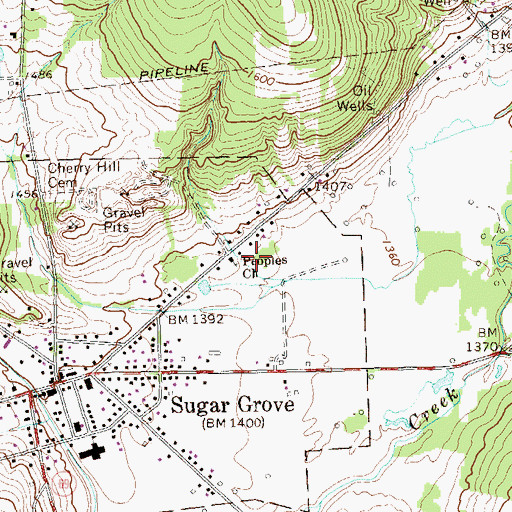 Topographic Map of Peoples Church, PA