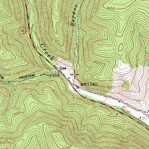 Topographic Map of Pepper Run, PA