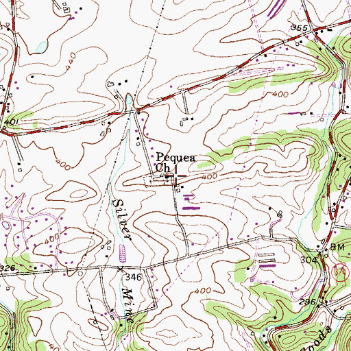 Topographic Map of Pequea Church, PA
