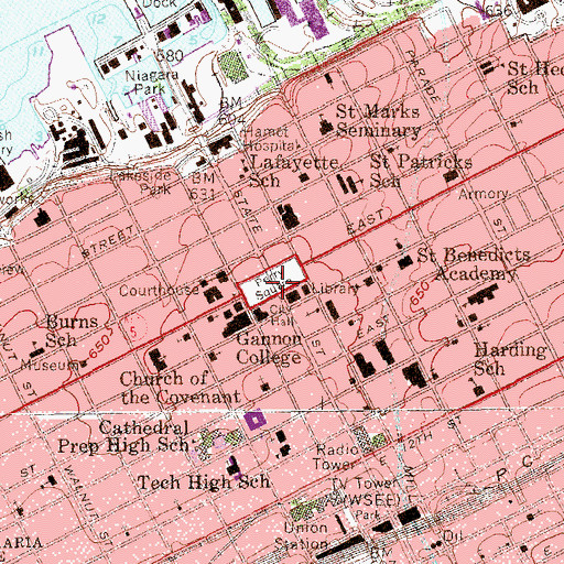 Topographic Map of Perry Square, PA