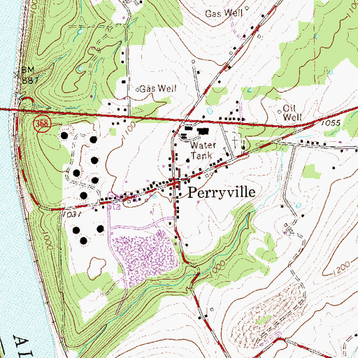 Topographic Map of Perryville, PA