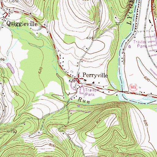 Topographic Map of Perryville, PA