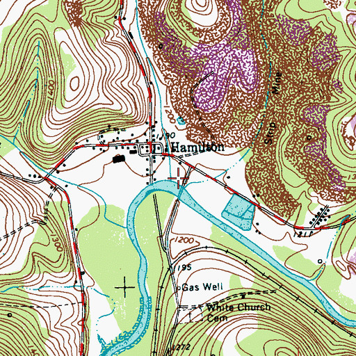 Topographic Map of Perryville Run, PA