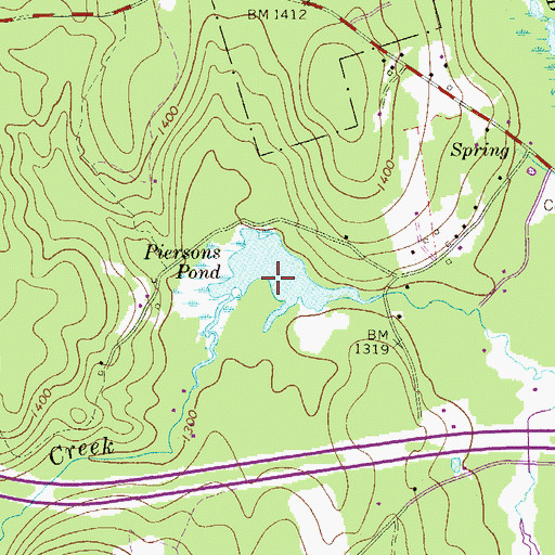 Topographic Map of Persons Pond, PA
