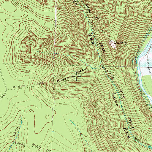 Topographic Map of Pesto Trail, PA