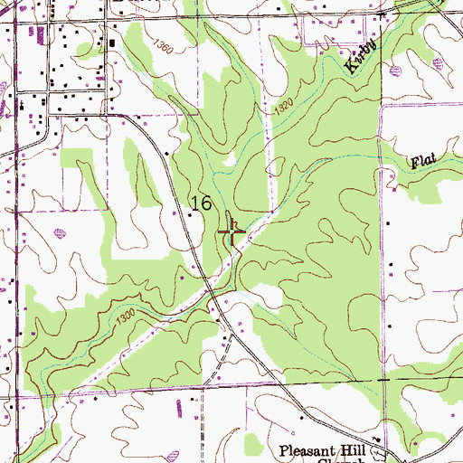 Topographic Map of Flat Branch, AL