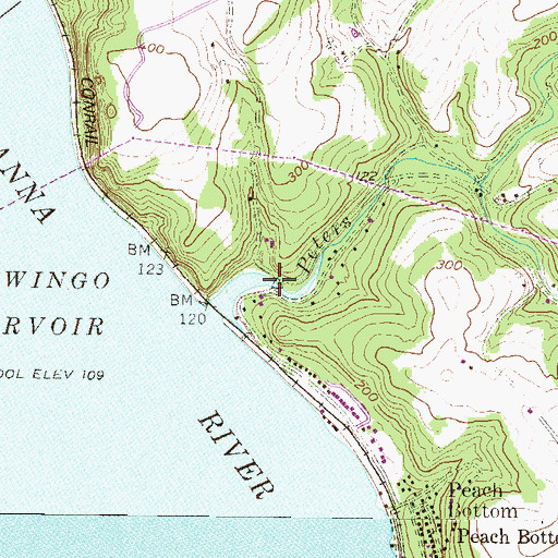 Topographic Map of Peters Creek, PA