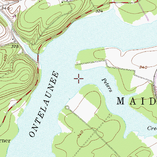 Topographic Map of Peters Creek, PA