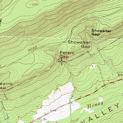 Topographic Map of Peters Gap, PA