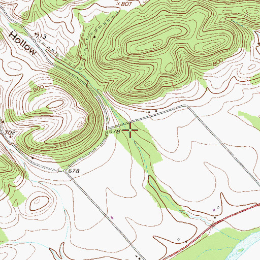 Topographic Map of Peters Hollow, PA