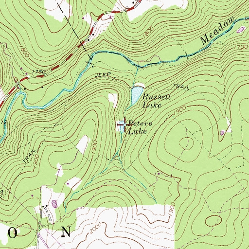 Topographic Map of Peters Lake, PA