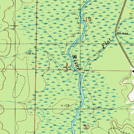 Topographic Map of Flat Branch, AL
