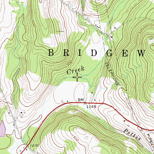 Topographic Map of Pettis Creek, PA