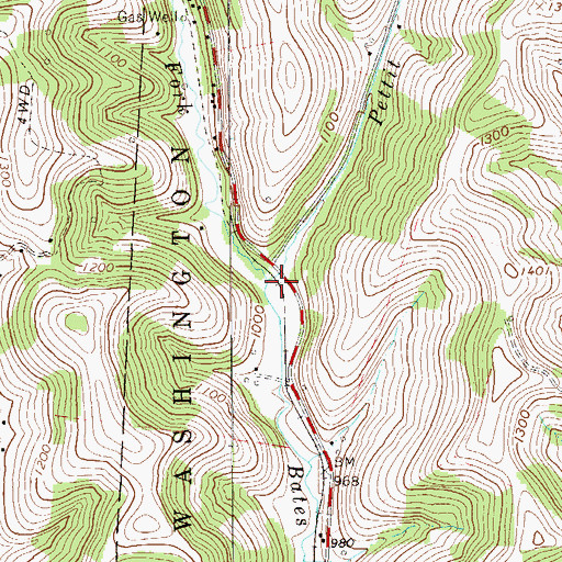 Topographic Map of Pettit Run, PA