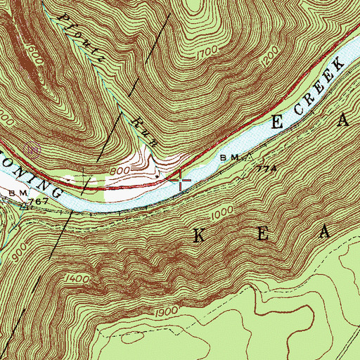 Topographic Map of Pfoutz Run, PA