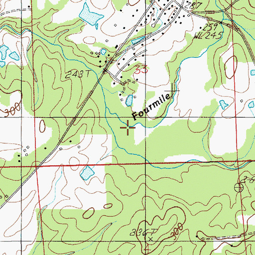 Topographic Map of Flat Branch, AL