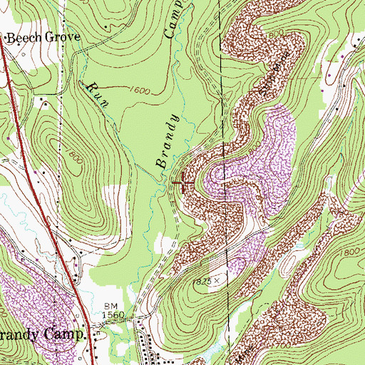 Topographic Map of Phalen Run, PA