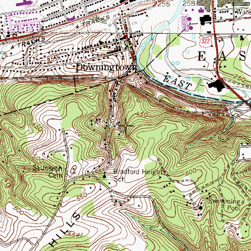 Topographic Map of Philadelphia YMCA Camp, PA