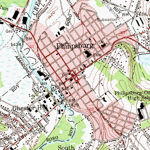 Topographic Map of Philipsburg, PA